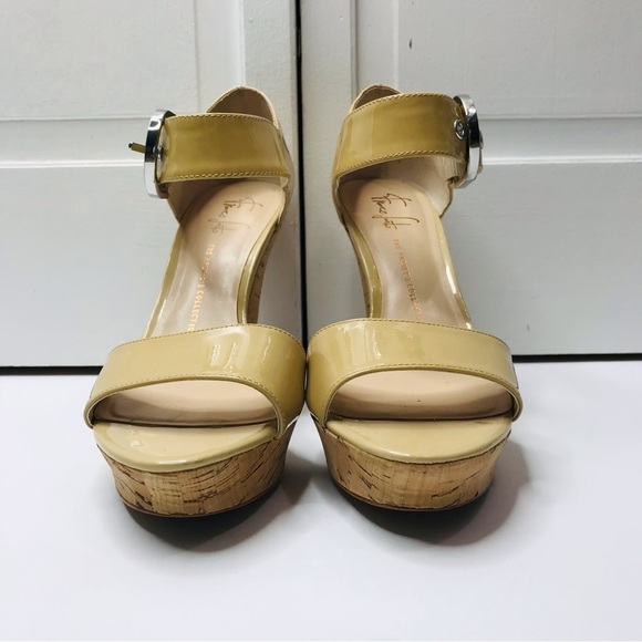 FRANCO SARTO Nude Cork Heels Size 9M - Picture 4 of 9